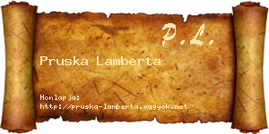 Pruska Lamberta névjegykártya